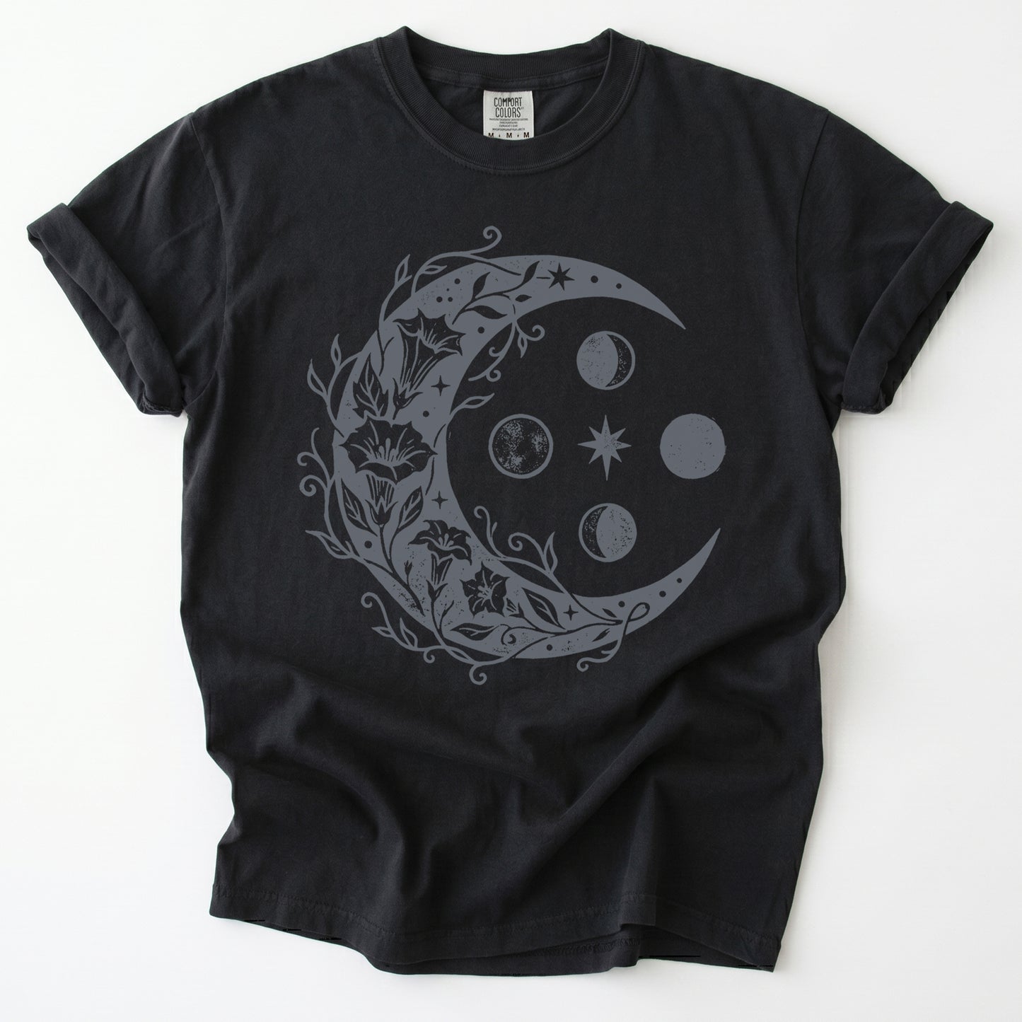 Floral Crescent Moon Vintage Washed T-Shirt