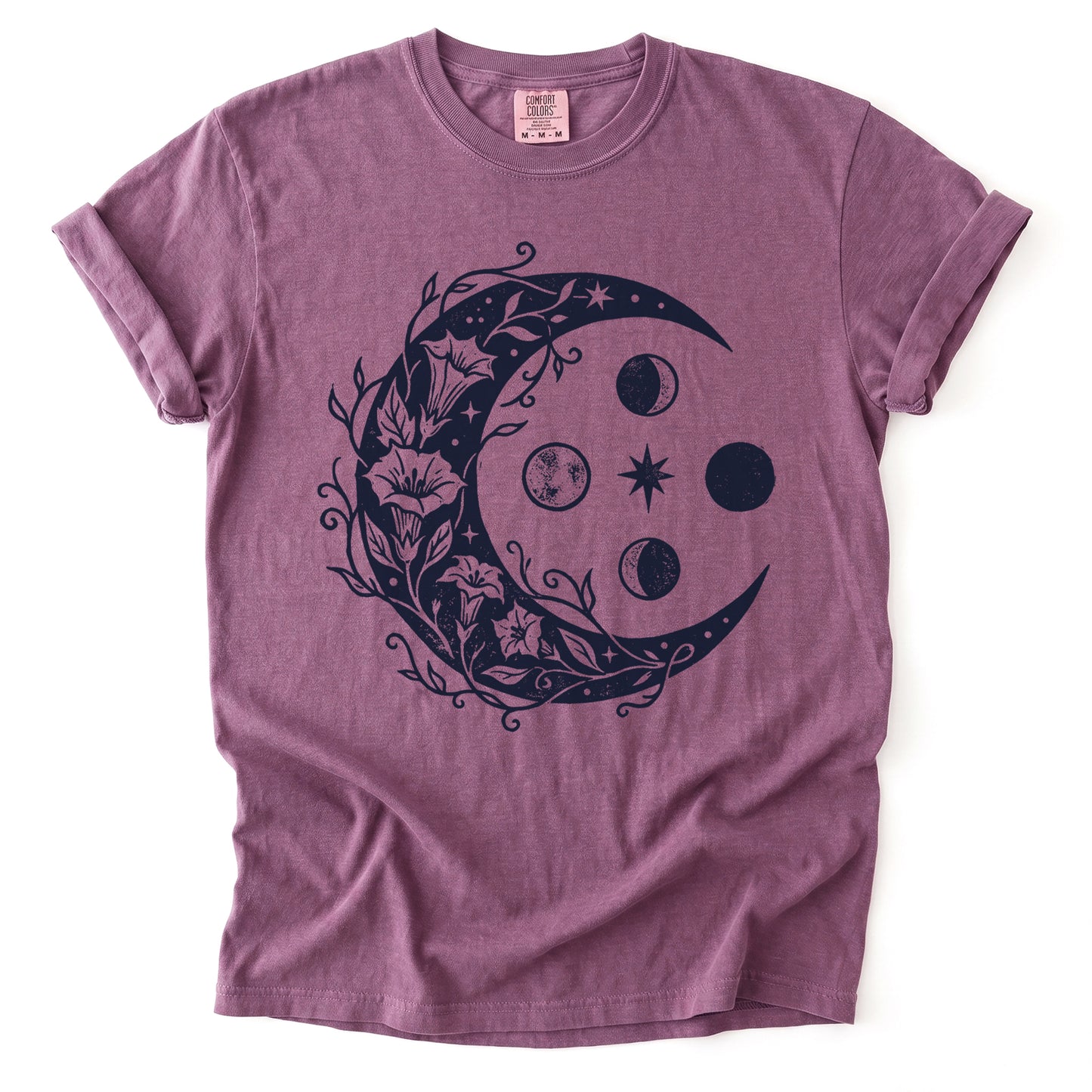Floral Crescent Moon Vintage Washed T-Shirt