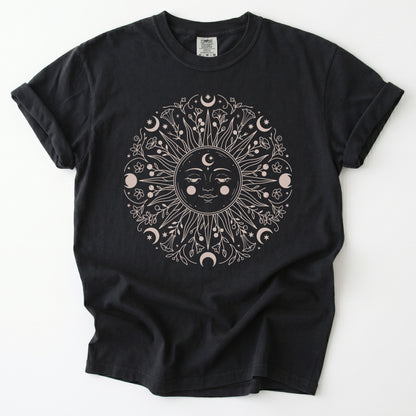Floral Sun Mandala Vintage Washed T-Shirt
