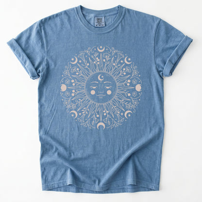 Floral Sun Mandala Vintage Washed T-Shirt