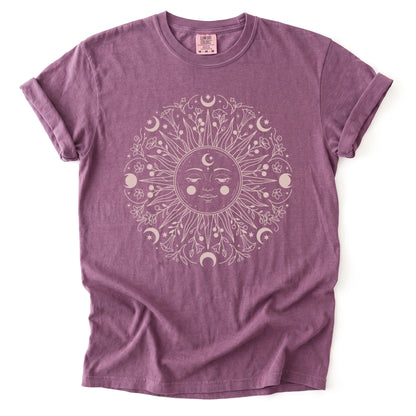 Floral Sun Mandala Vintage Washed T-Shirt