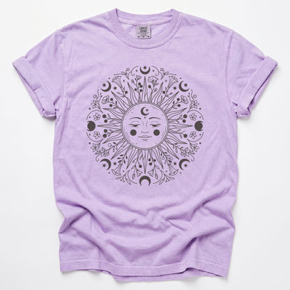 Floral Sun Mandala Vintage Washed T-Shirt