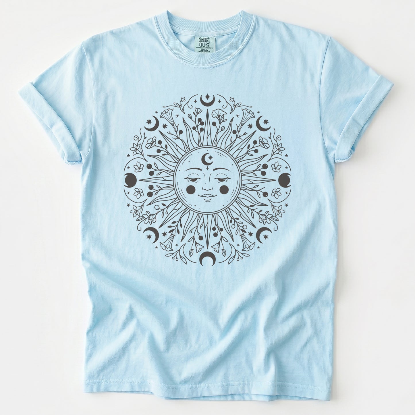 Floral Sun Mandala Vintage Washed T-Shirt