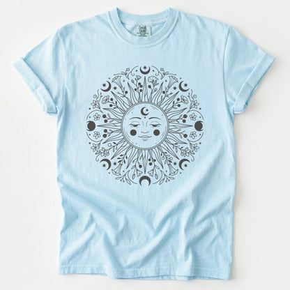 Floral Sun Mandala Vintage Washed T-Shirt