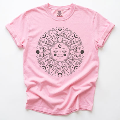 Floral Sun Mandala Vintage Washed T-Shirt