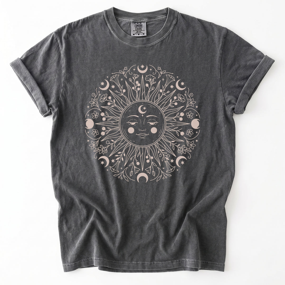 Floral Sun Mandala Vintage Washed T-Shirt