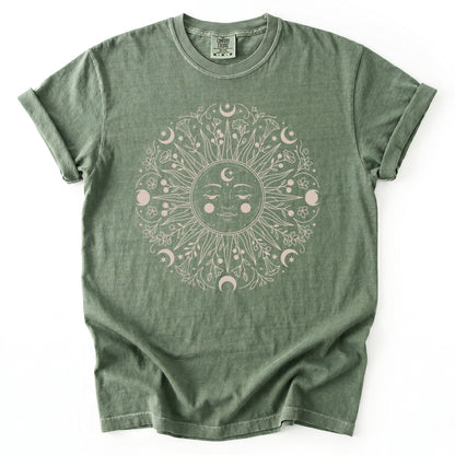 Floral Sun Mandala Vintage Washed T-Shirt