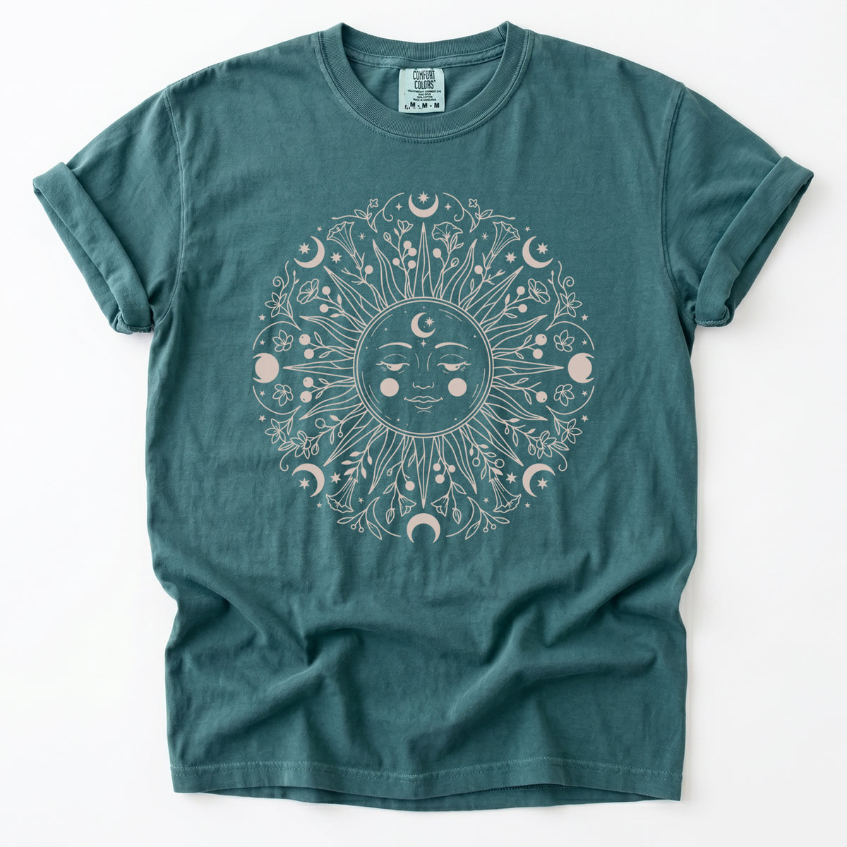 Floral Sun Mandala Vintage Washed T-Shirt