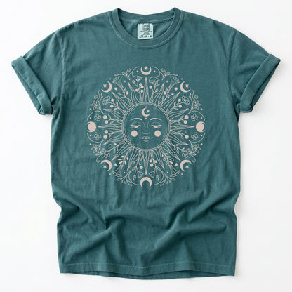 Floral Sun Mandala Vintage Washed T-Shirt
