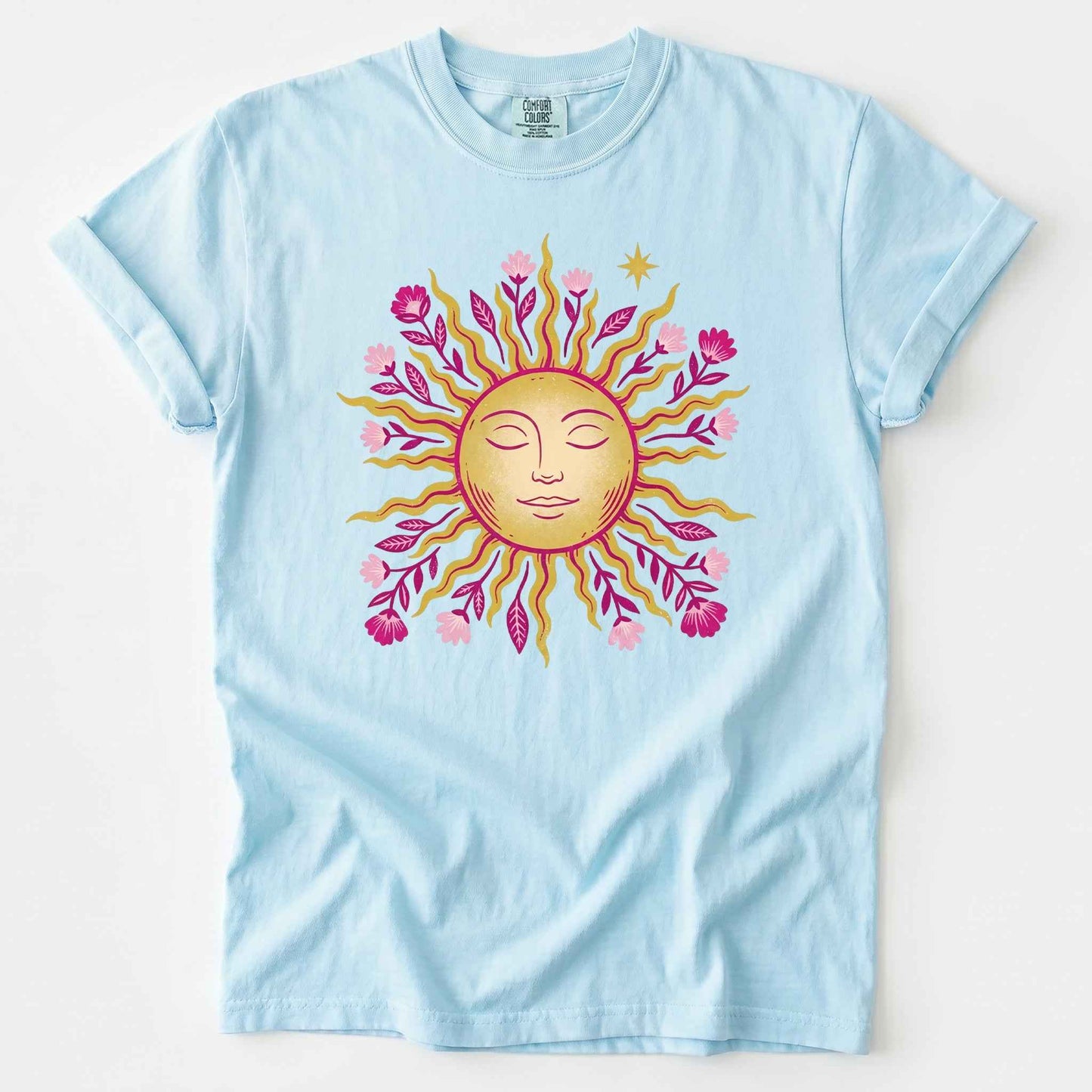 Celestial Floral Sun Heavyweight T-Shirt
