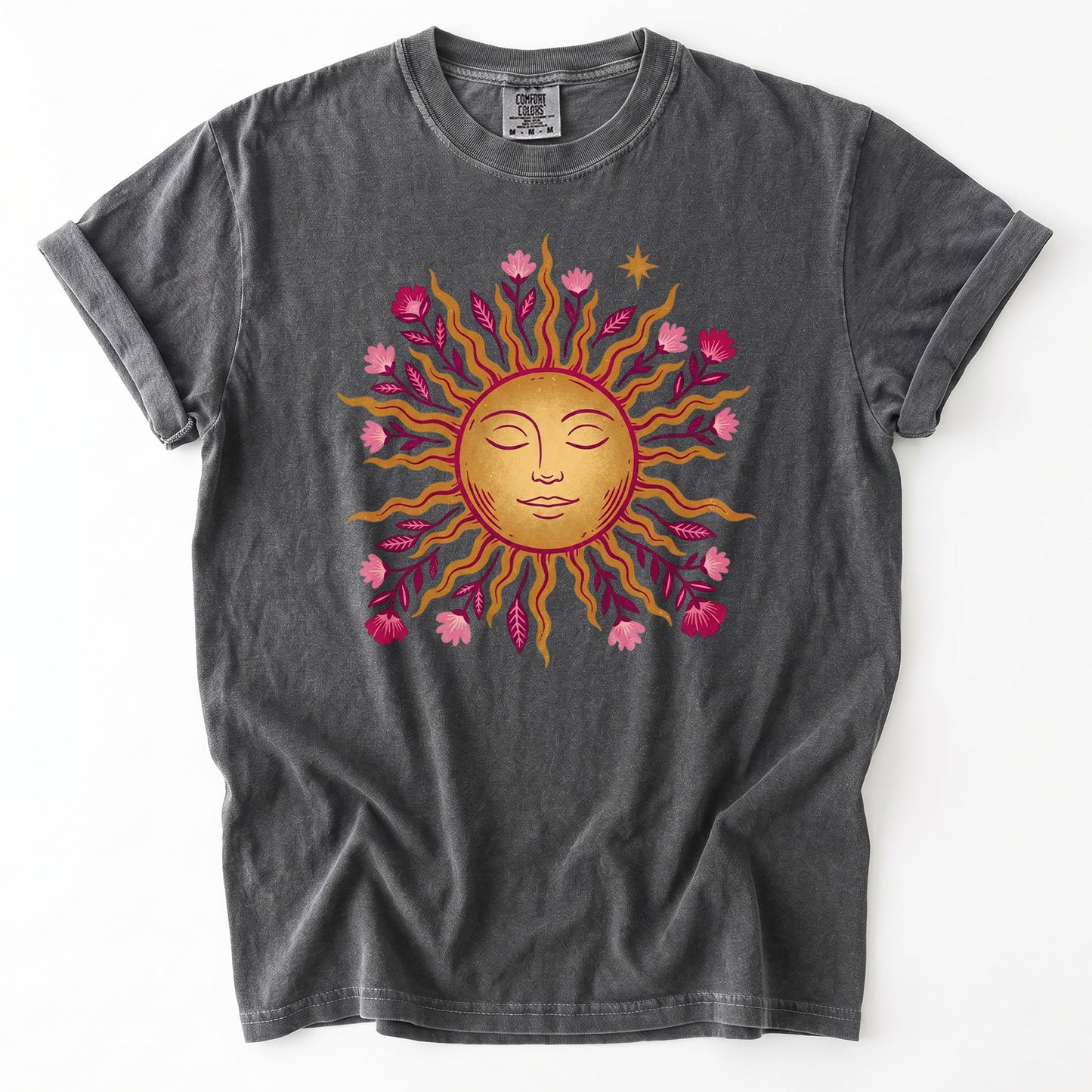 Celestial Floral Sun Heavyweight T-Shirt
