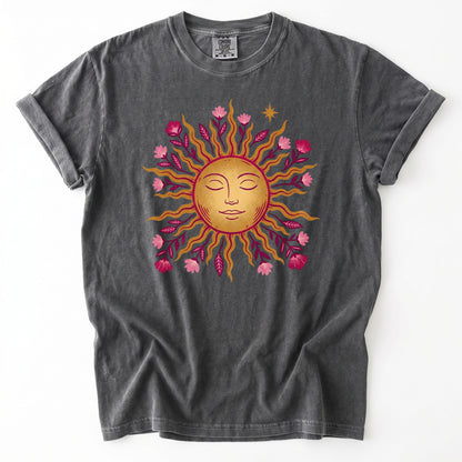 Celestial Floral Sun Heavyweight T-Shirt