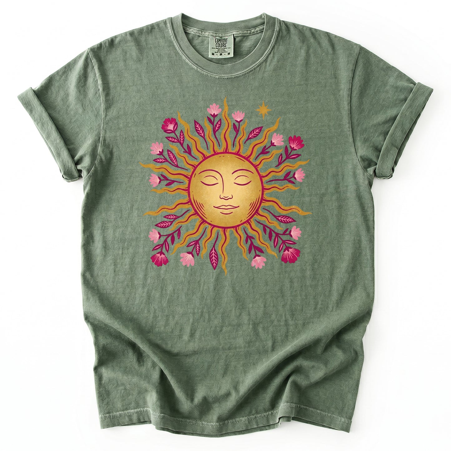 Celestial Floral Sun Heavyweight T-Shirt