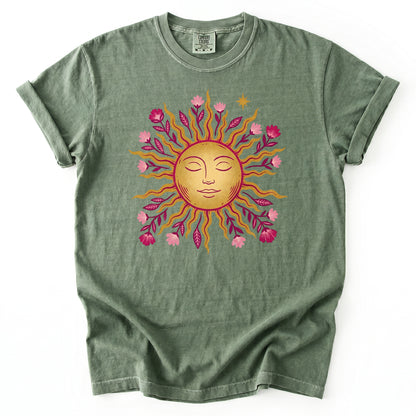 Celestial Floral Sun Heavyweight T-Shirt