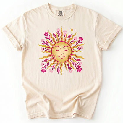 Celestial Floral Sun Heavyweight T-Shirt