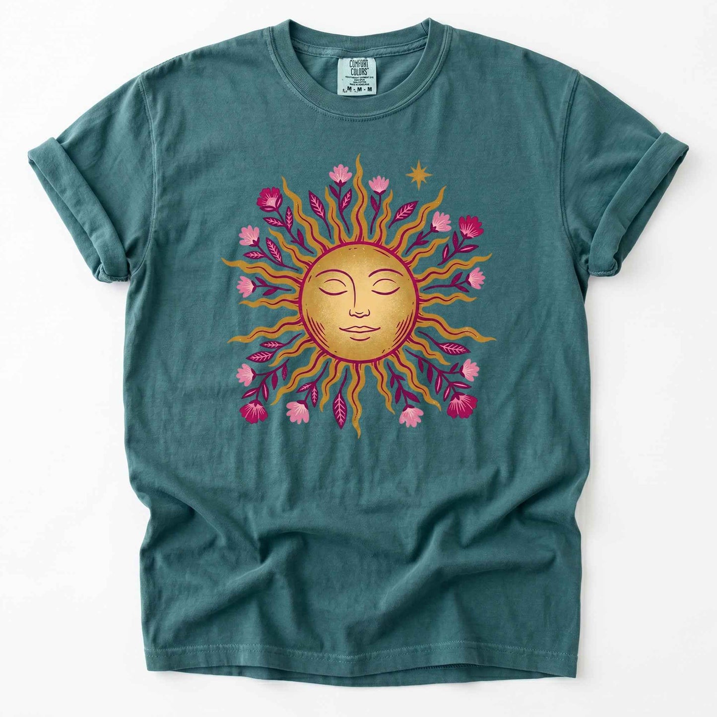Celestial Floral Sun Heavyweight T-Shirt