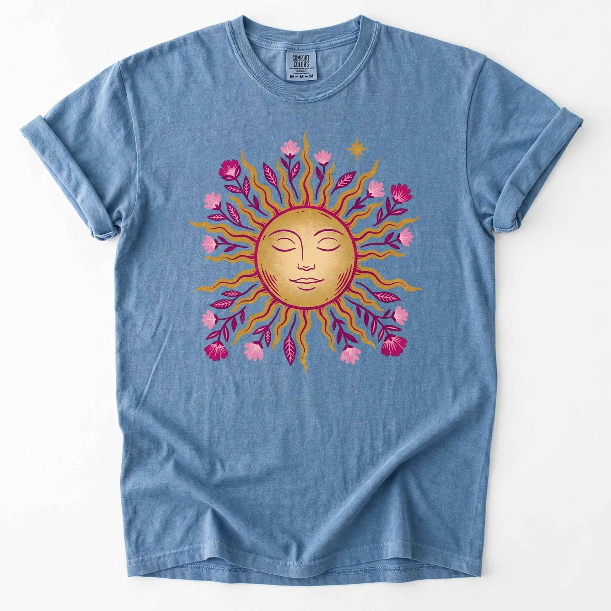 Celestial Floral Sun Heavyweight T-Shirt