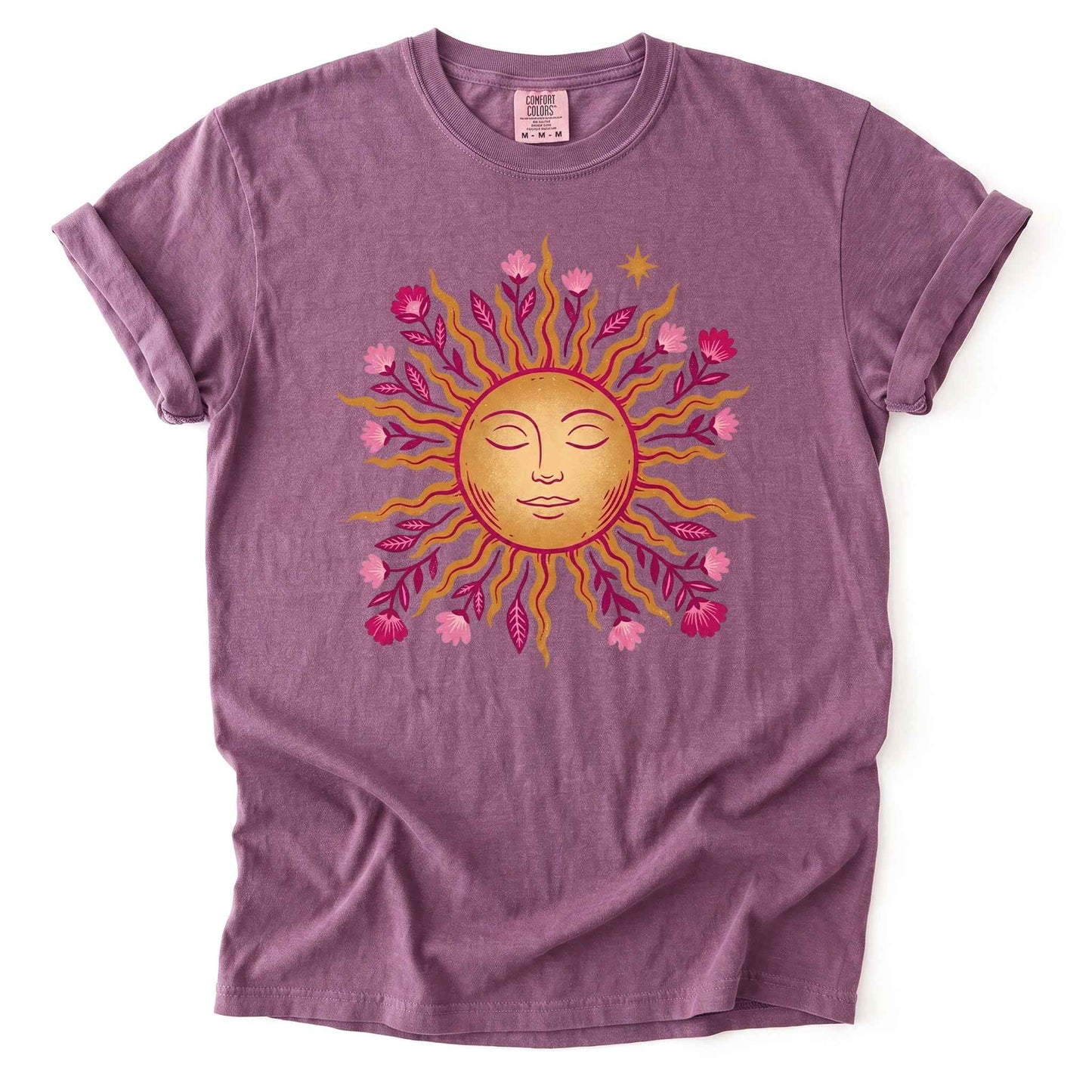 Celestial Floral Sun Heavyweight T-Shirt