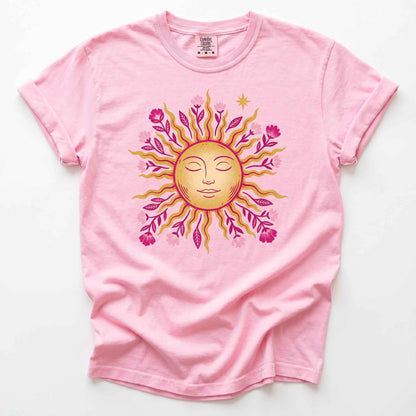 Celestial Floral Sun Heavyweight T-Shirt