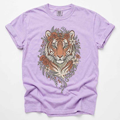 Majestic Floral Tiger Vintage Washed T-Shirt