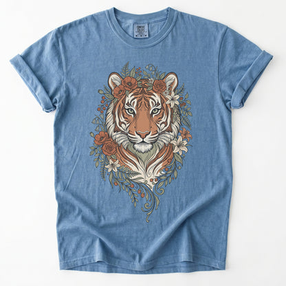 Majestic Floral Tiger Vintage Washed T-Shirt