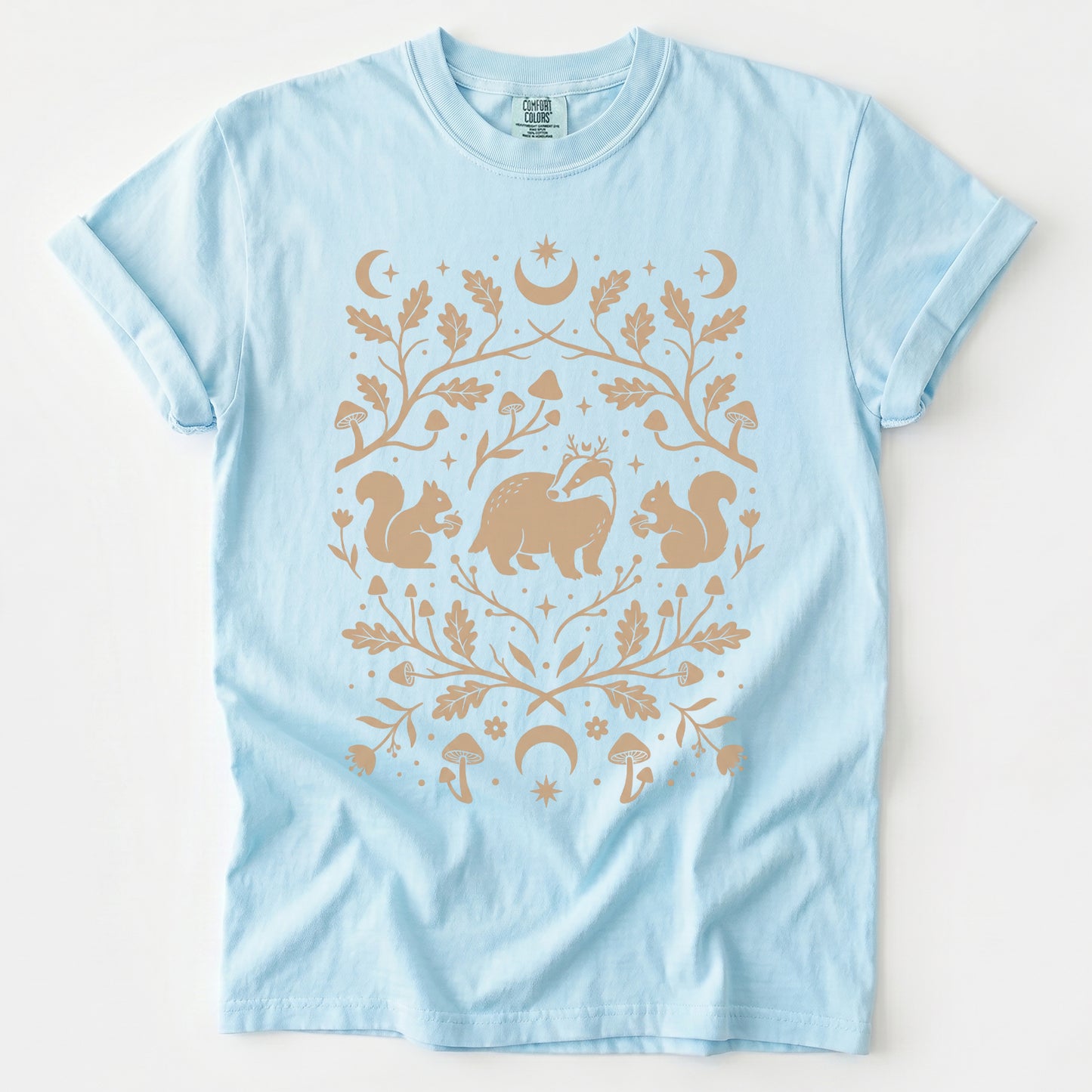 Folk Art Badger & Squirrels Vintage Washed T-Shirt