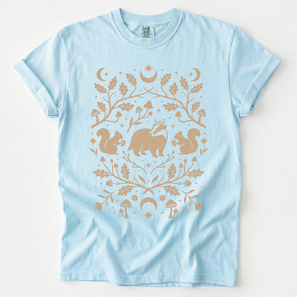 Folk Art Badger & Squirrels Vintage Washed T-Shirt