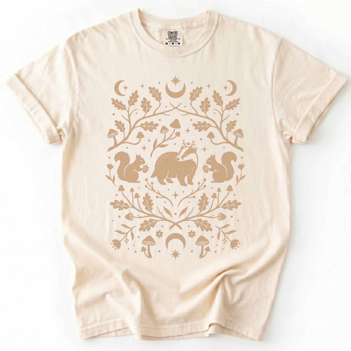 Folk Art Badger & Squirrels Vintage Washed T-Shirt