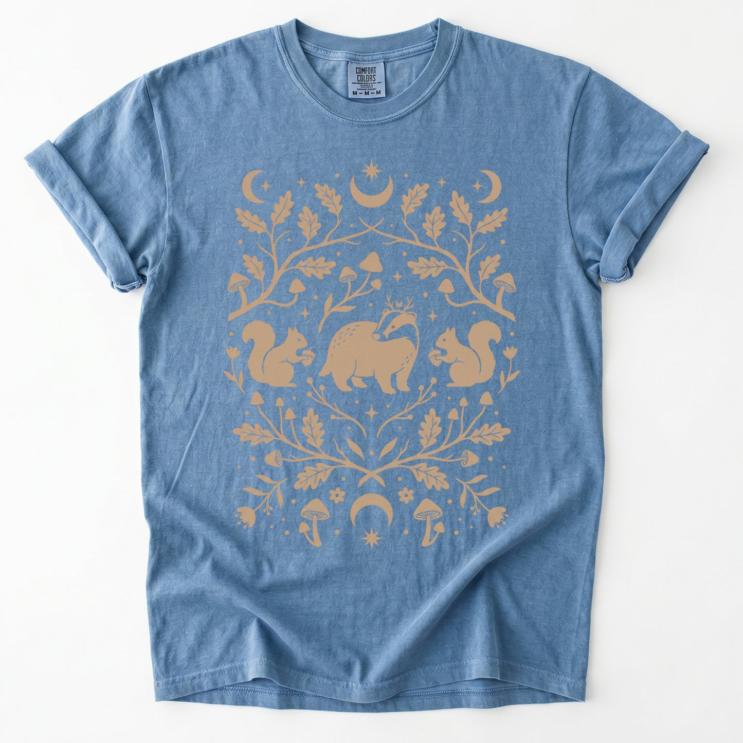 Folk Art Badger & Squirrels Vintage Washed T-Shirt