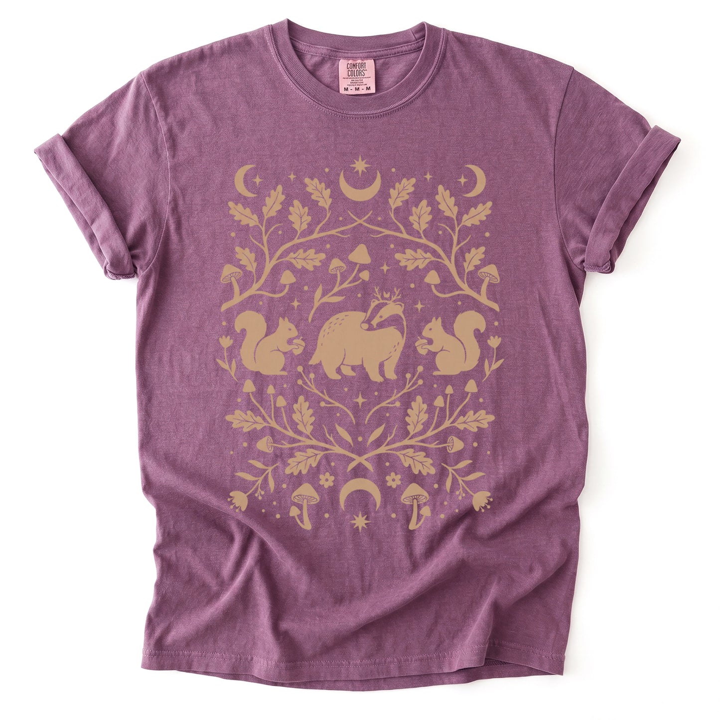 Folk Art Badger & Squirrels Vintage Washed T-Shirt