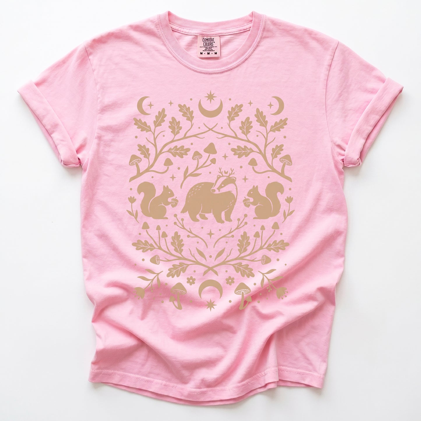 Folk Art Badger & Squirrels Vintage Washed T-Shirt
