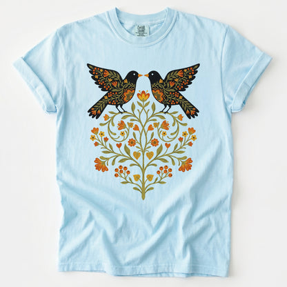 Folk Art Birds Heavyweight T-Shirt