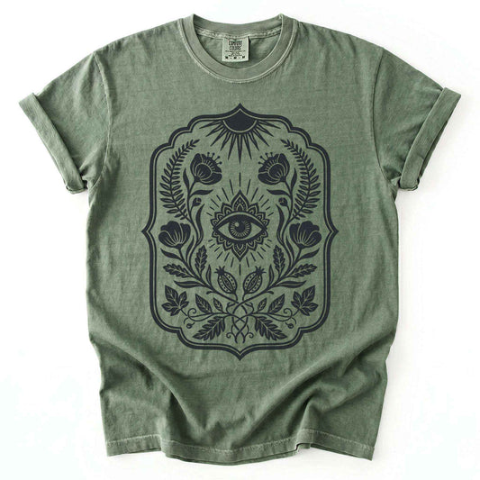 Folk Art Evil Eye Talisman Vintage Washed T-Shirt