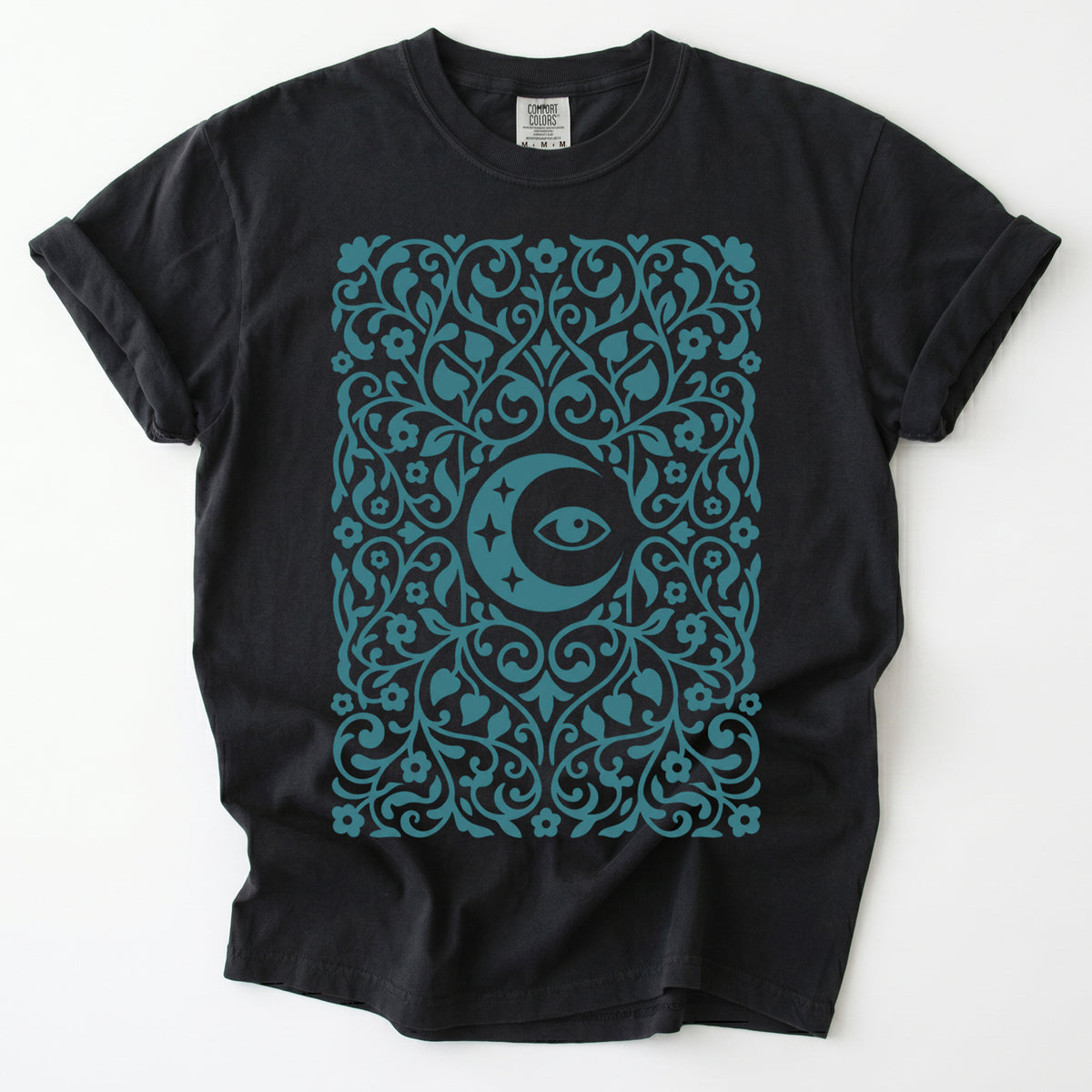 Folk Art Moon & Mystic Eye Vintage Washed T-Shirt