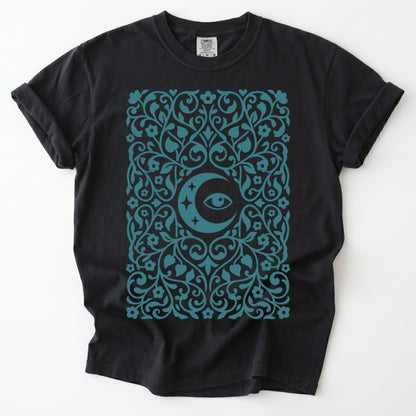 Folk Art Moon & Mystic Eye Vintage Washed T-Shirt