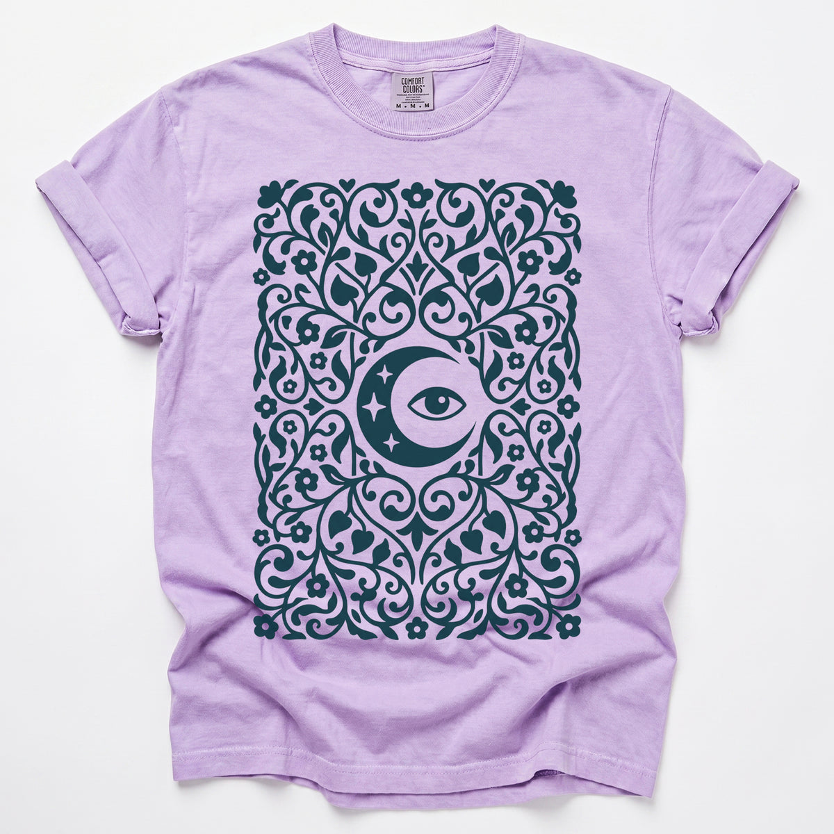 Folk Art Moon & Mystic Eye Vintage Washed T-Shirt