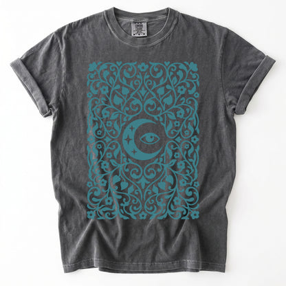 Folk Art Moon & Mystic Eye Vintage Washed T-Shirt