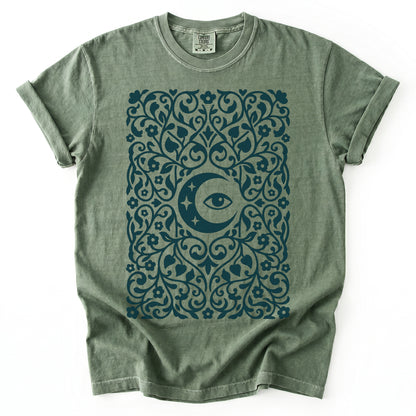 Folk Art Moon & Mystic Eye Vintage Washed T-Shirt