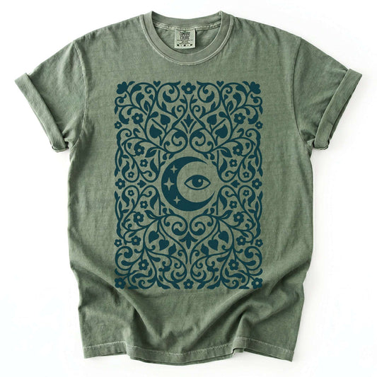 Folk Art Moon & Mystic Eye Vintage Washed T-Shirt