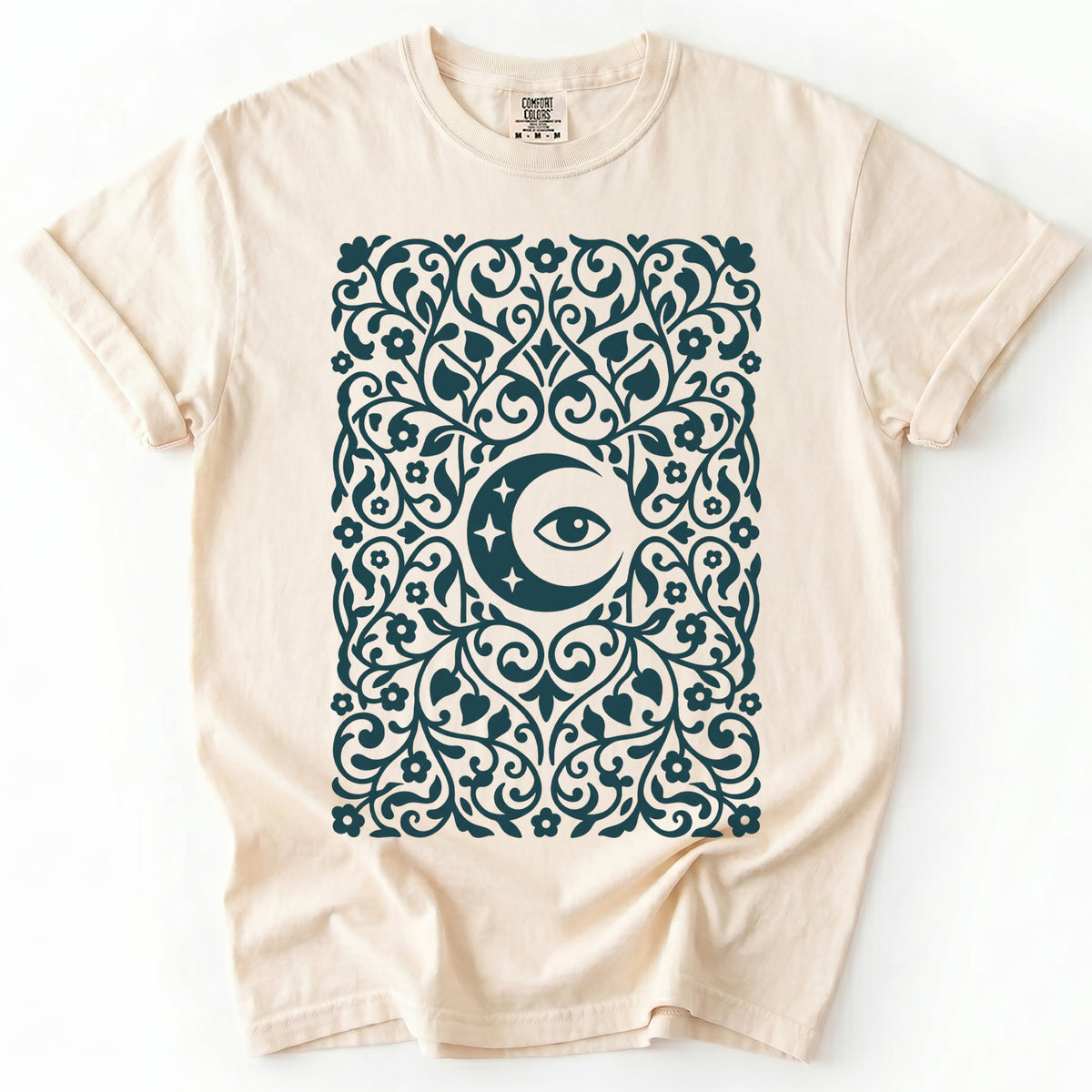 Folk Art Moon & Mystic Eye Vintage Washed T-Shirt