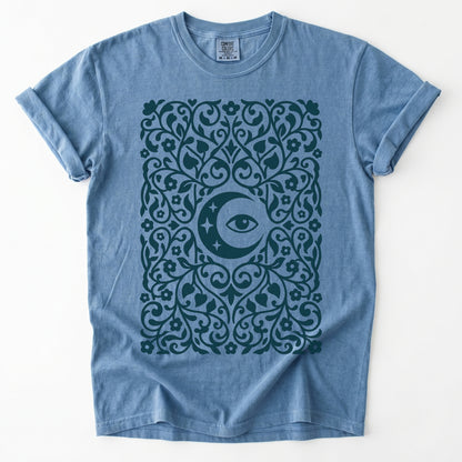 Folk Art Moon & Mystic Eye Vintage Washed T-Shirt