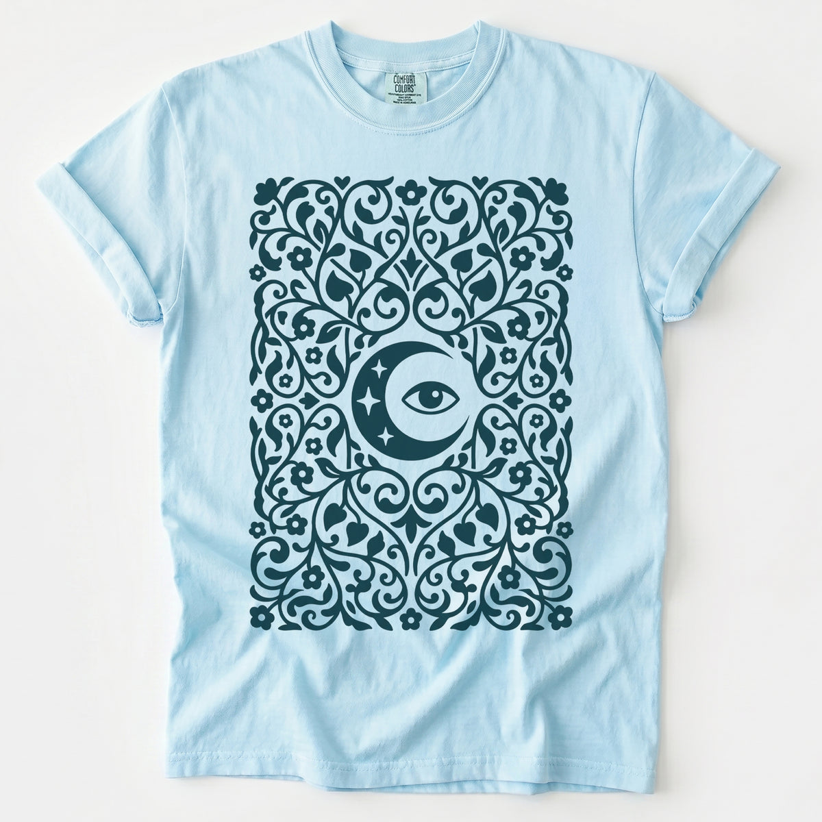 Folk Art Moon & Mystic Eye Vintage Washed T-Shirt