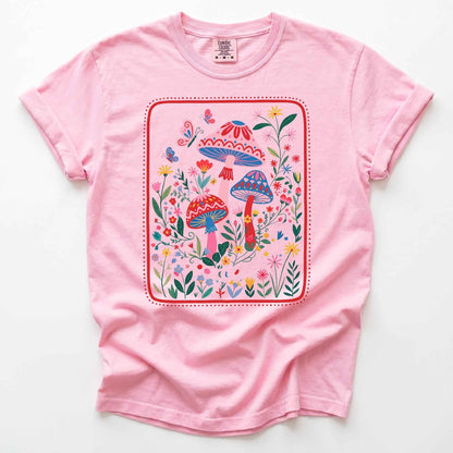 Folk Art Mushroom Heavyweight T-Shirt