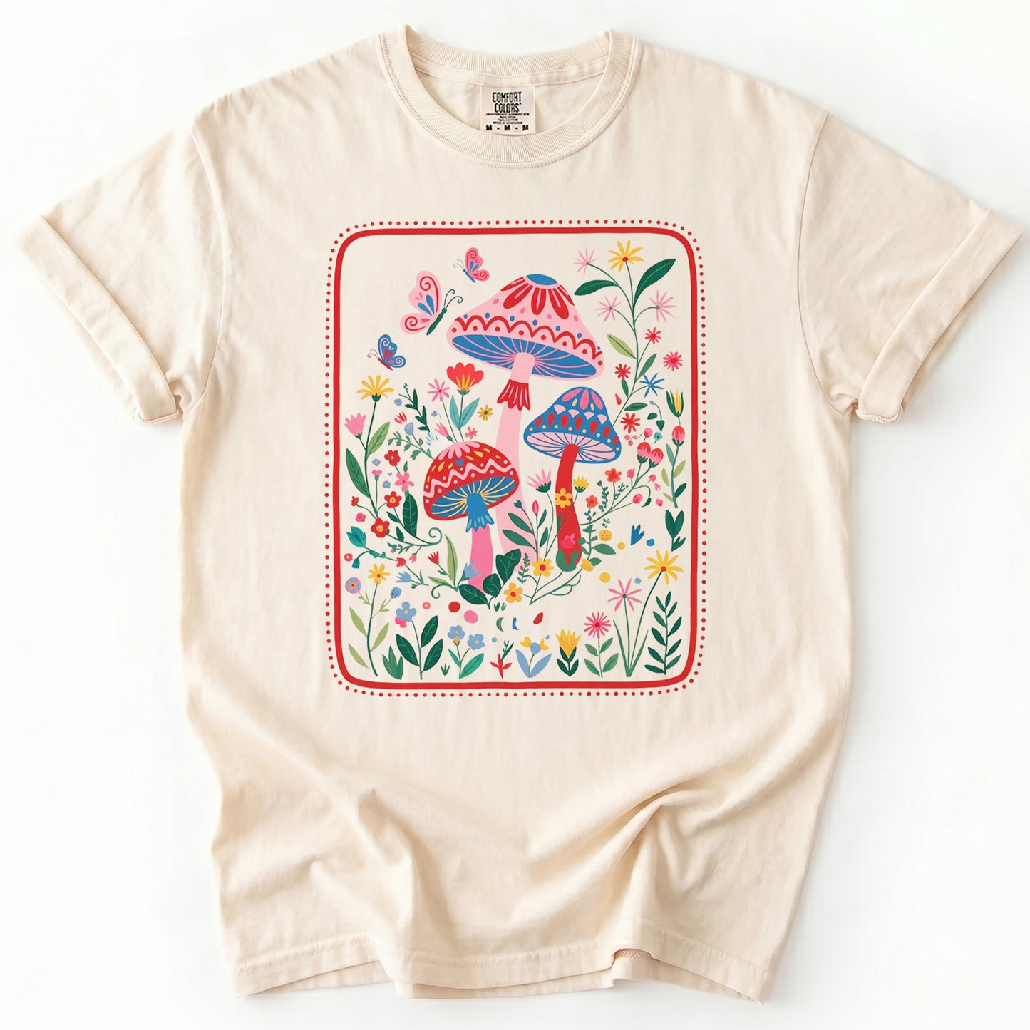 Folk Art Mushroom Heavyweight T-Shirt