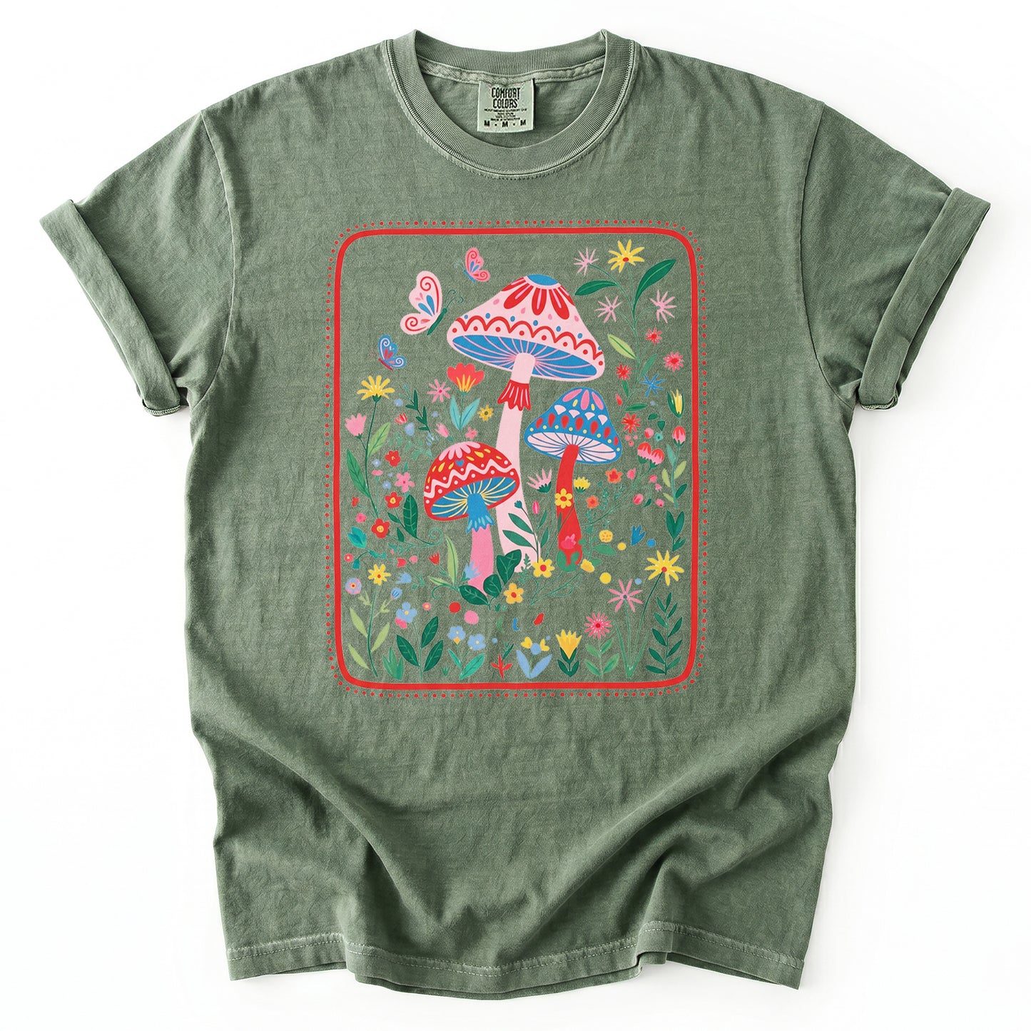 Folk Art Mushroom Heavyweight T-Shirt