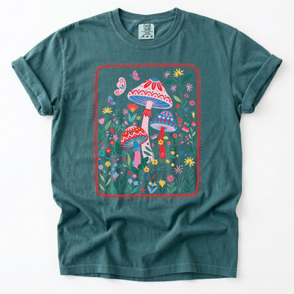 Folk Art Mushroom Heavyweight T-Shirt