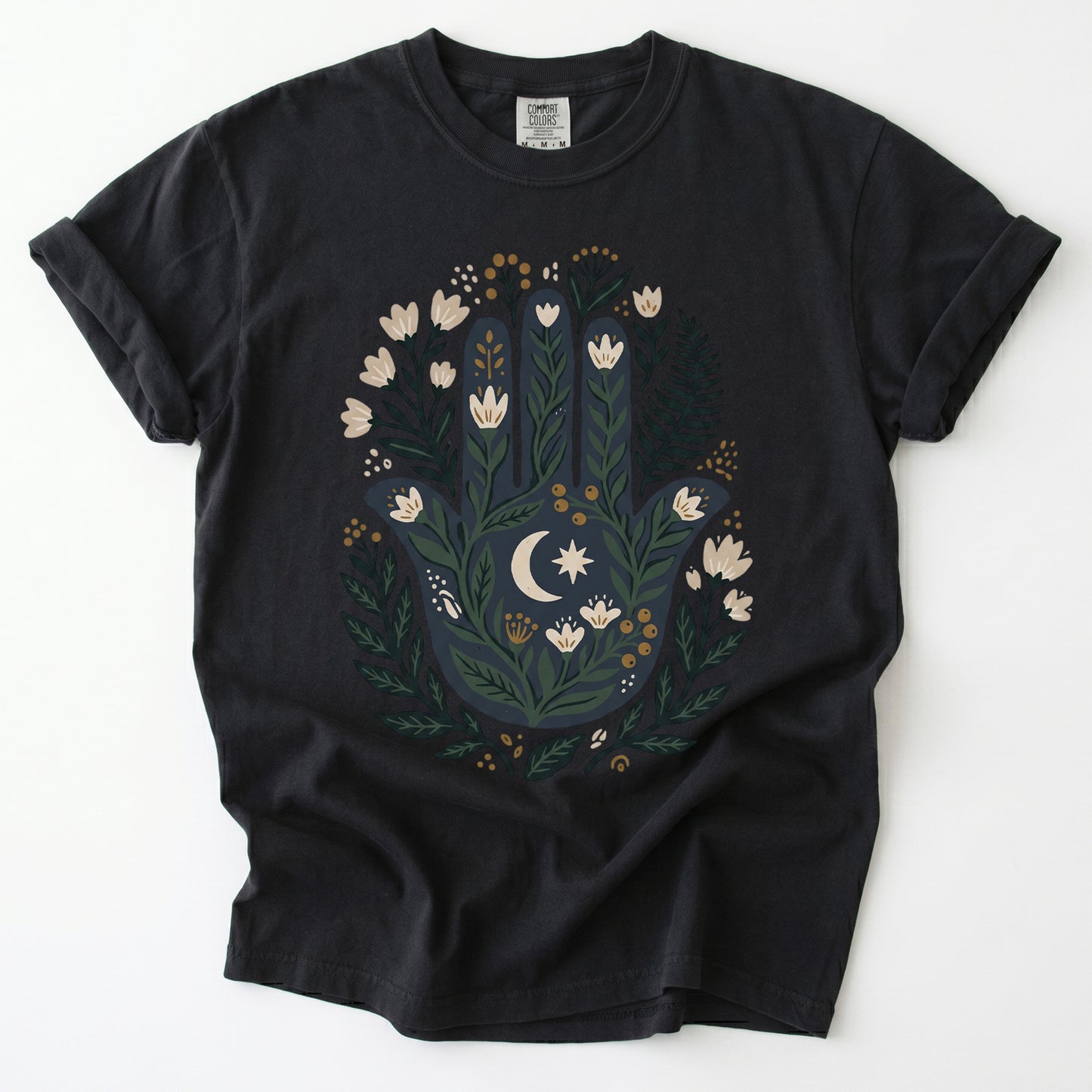 Hamsa & Crescent Moon Vintage Washed T-Shirt