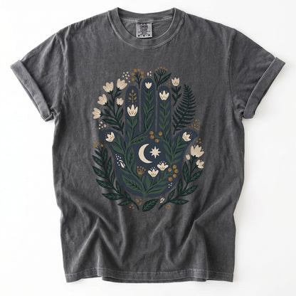 Hamsa & Crescent Moon Vintage Washed T-Shirt