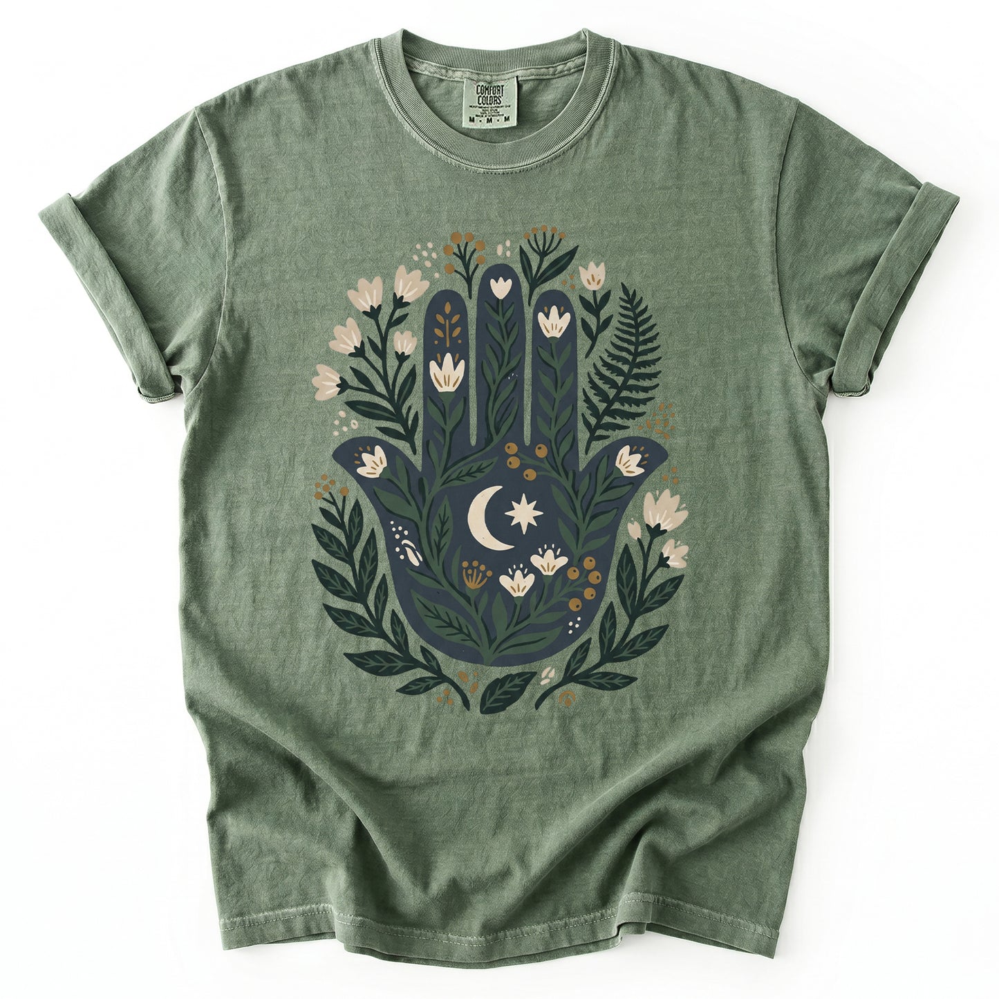 Hamsa & Crescent Moon Vintage Washed T-Shirt