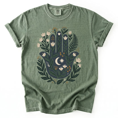 Hamsa & Crescent Moon Vintage Washed T-Shirt